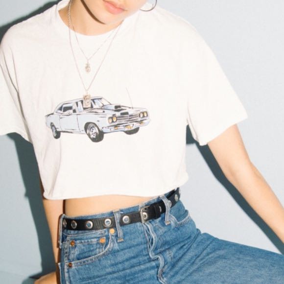Brandy melville blue car shirt clearance