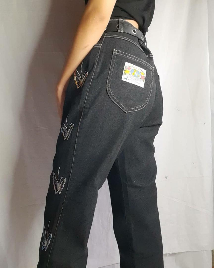 Butterfly Mom Jeans, Women's Fashion, Bottoms, Other Bottoms on Carousell