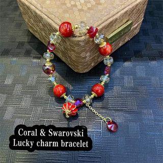 Corals & Swarovski Lucky Charm Bracelet