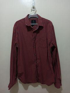 COTTON ON Long Sleeves Button Down Shirt | Red Gingham Pattern