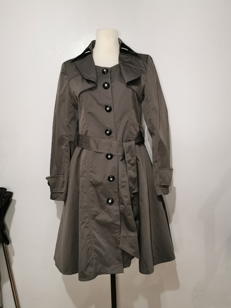 Dark Gray Trench Coat, Women's Fashion, Coats, Jackets and Outerwear on Carousell