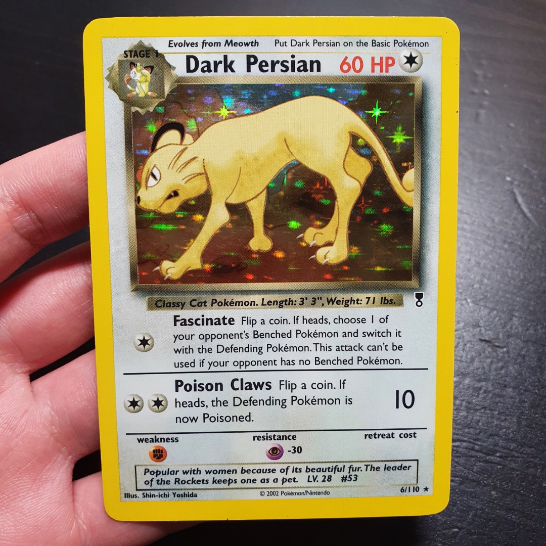Dark Persian - 6/110 - Holo Rare (Legendary Collection Singles) Pokemon TCG  Cards, Hobbies & Toys, Toys & Games on Carousell