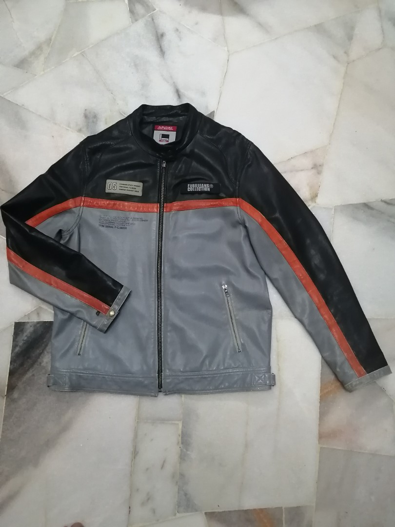 FUBU leather jacket, Men's Fashion 