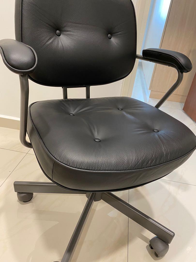 Full Leather office chair ikea alefjall, Furniture & Home Living
