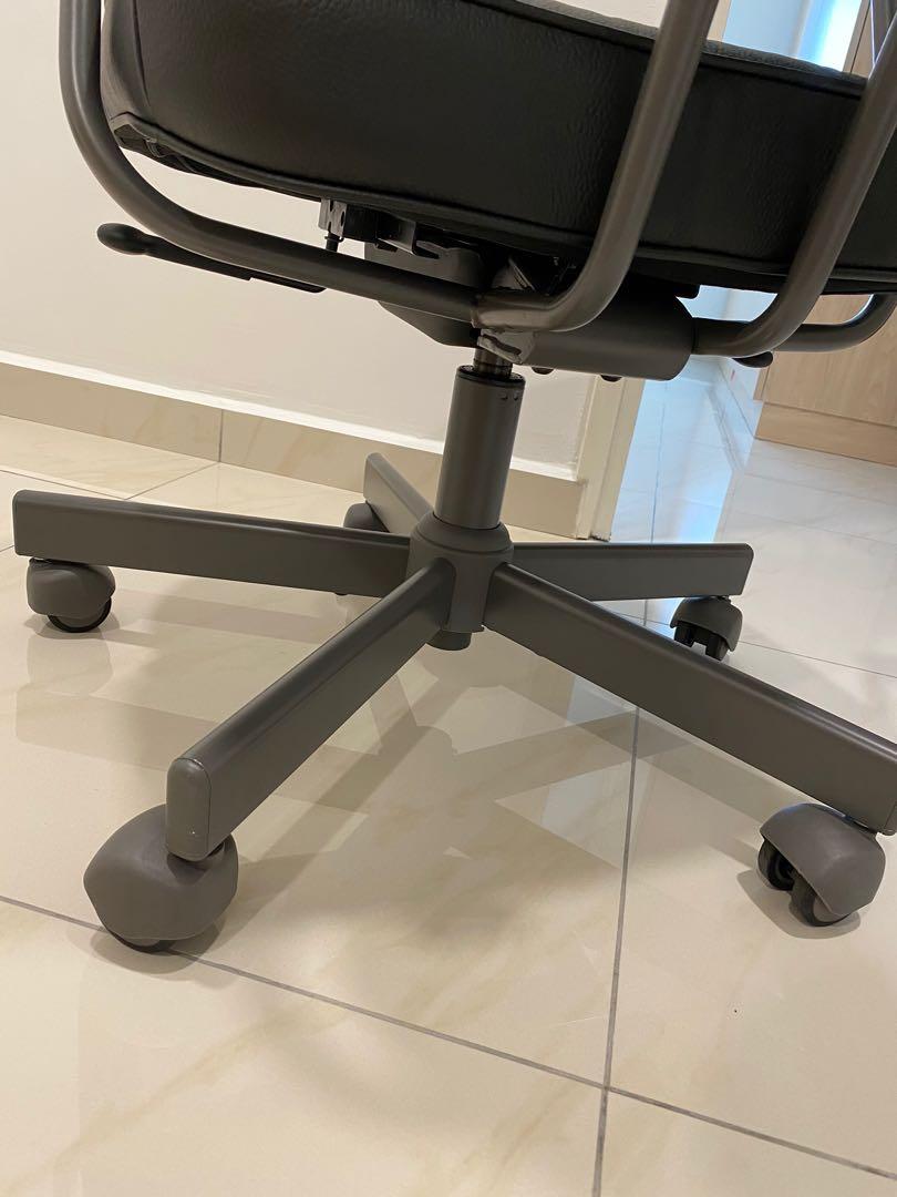 Full Leather office chair ikea alefjall, Furniture & Home Living