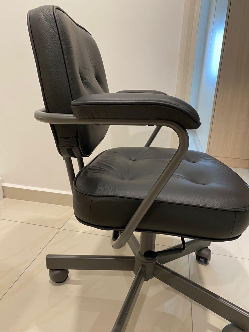 Full Leather office chair ikea alefjall, Furniture & Home Living