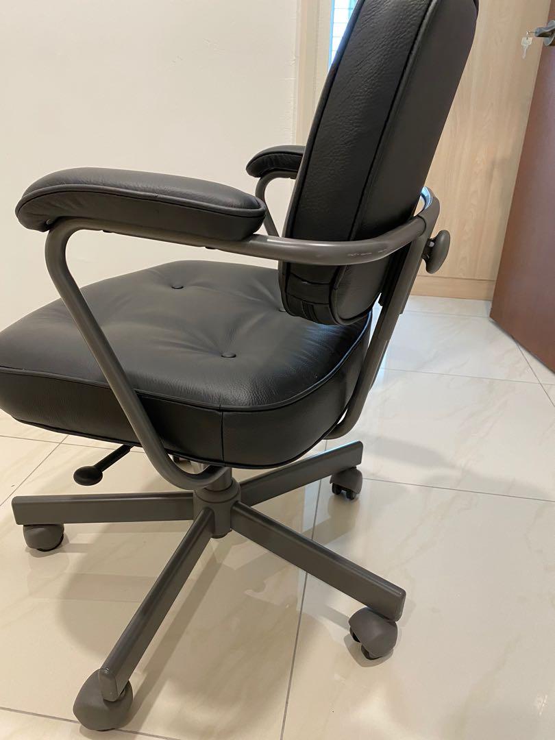 Full Leather office chair ikea alefjall, Furniture & Home Living