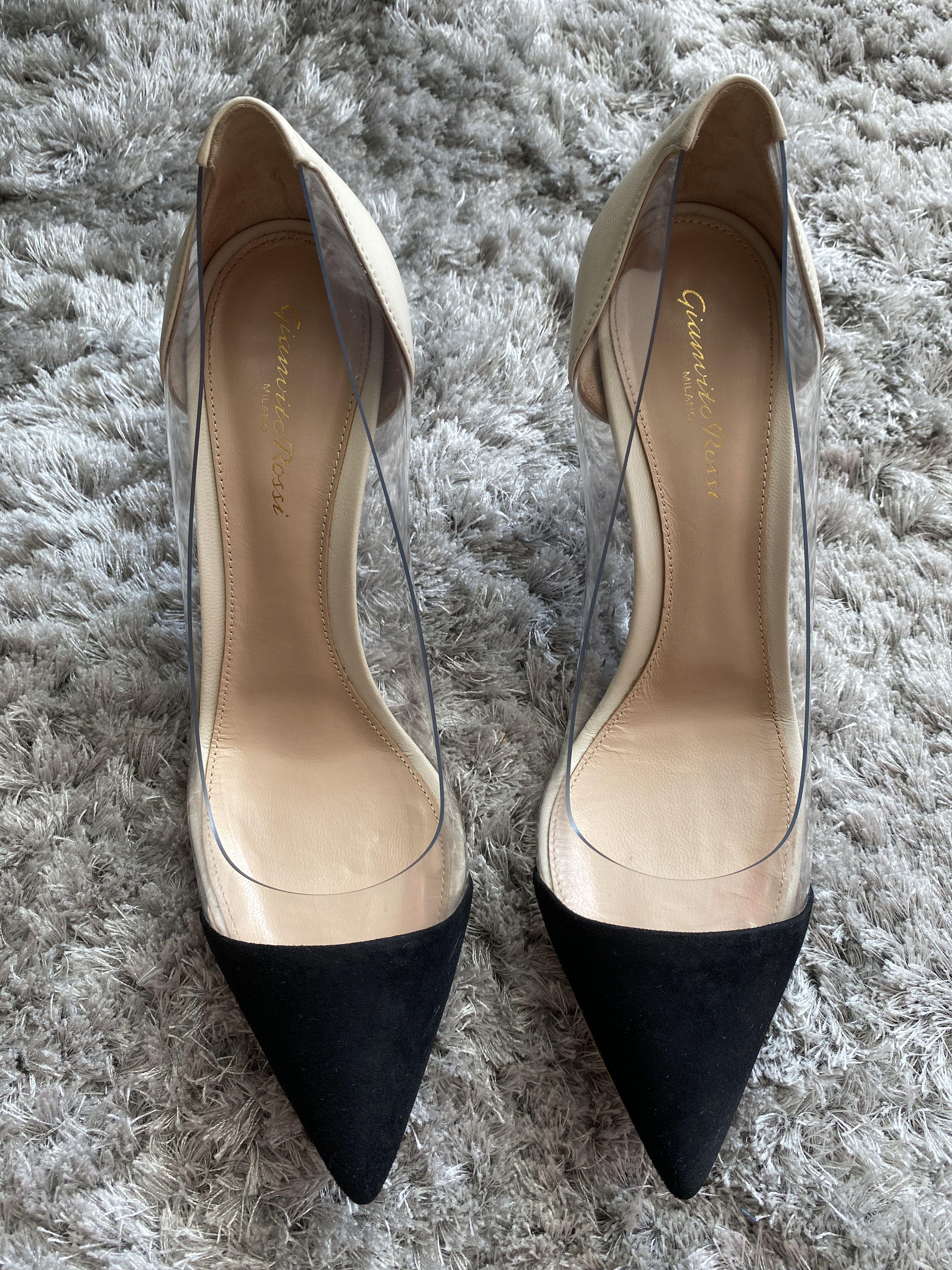 Gianvito rossi plexi silver top