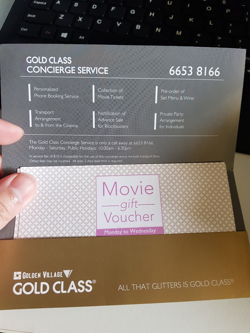 Gv gold class tickets vouchers x 2, Tickets & Vouchers, Vouchers on
