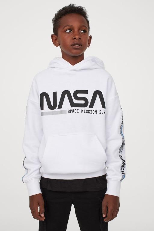 H M Printed Hoodie for Kids NASA Space Mission 2.0 Babies Kids Babies Kids Fashion on Carousell