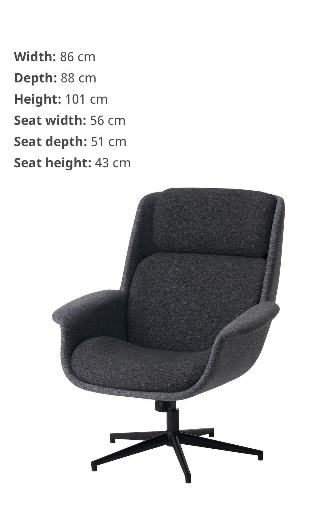 Ikea Aleby Swivel Arm Chair, Furniture & Home Living, Furniture, Chairs