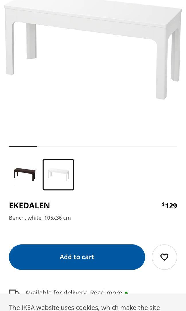 Ekedalen bench white deals