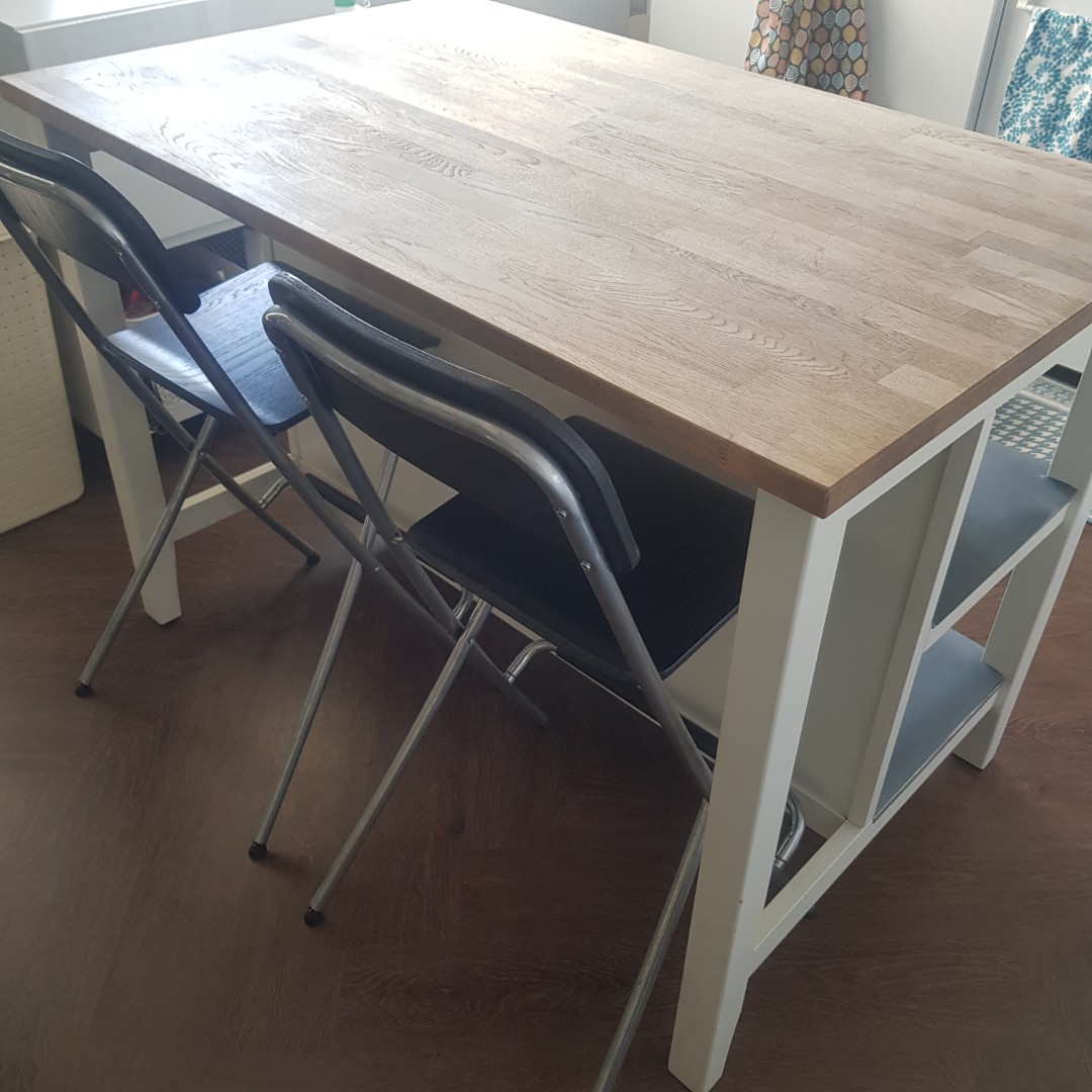 IKEA KITCHEN ISLAND TABLE STENSTORP, Furniture & Home Living, Furniture ...