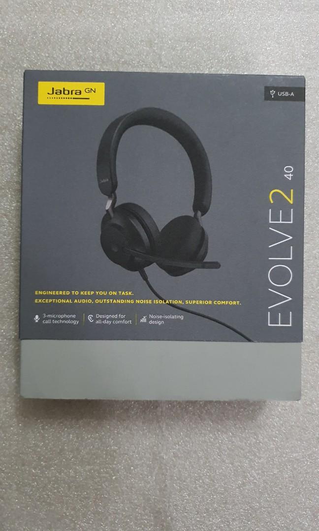 Jabra Evolve2 40 (Category: Headphones & Headsets) located in Quezon City. Submitted by versa_electronics (Listing ID 1058861448, Image 2). Description: Jabra Evolve2 40 Brandnew free same day delivery within NCR & Rizal areas COD via LBC for Provinces can be arranged.