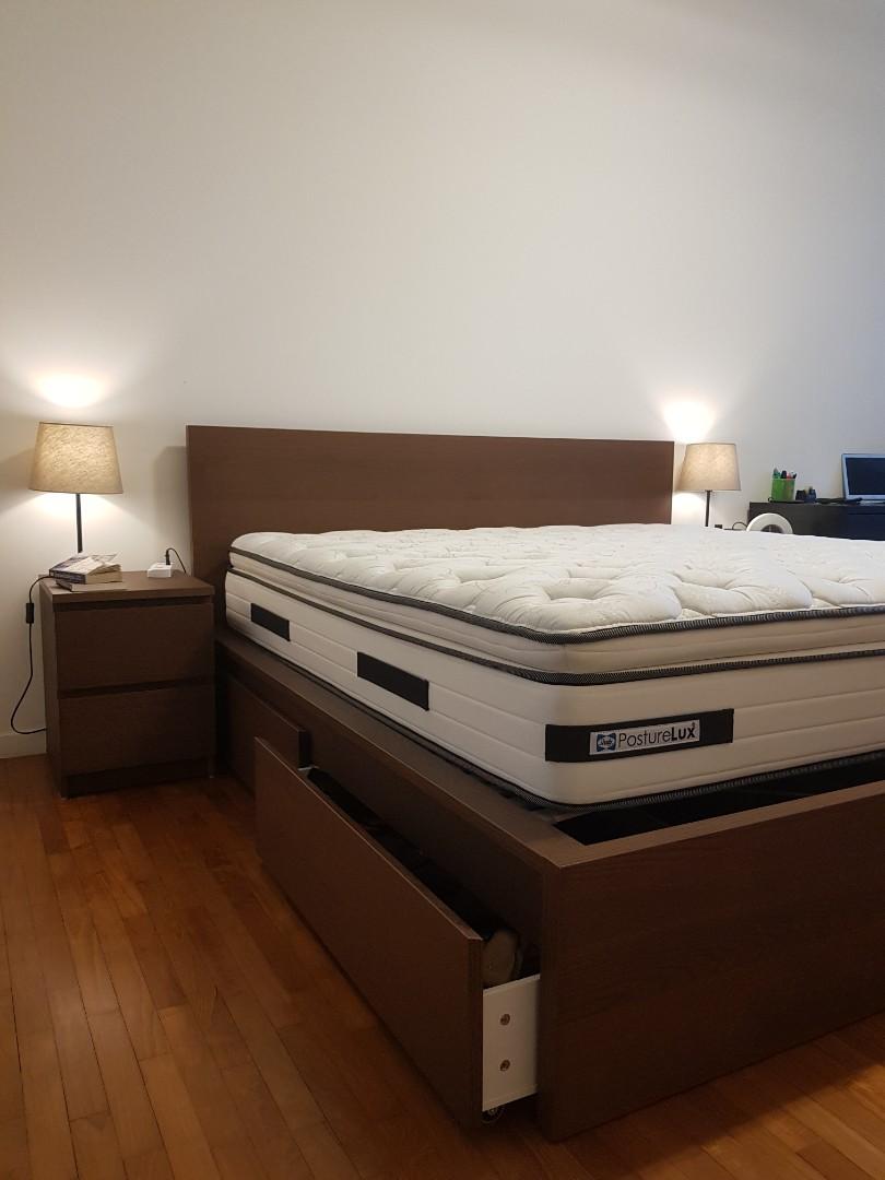 King Size Bed Frame Ikea Furniture Beds Mattresses On Carousell 193 x 7.5 x 95cm colour: carousell