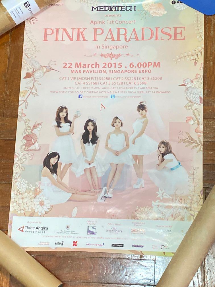Kpop Posters (Category: K-Wave Merchandise) located in Singapore. Submitted by jedidiah (Listing ID 1058838310, Image 6). Description: All posters are official. 4Minute Name is 4Minute ($5) G.NA Beautiful Kisses ($5) Apink Pink Blossom ($5) Pink Luv #1 ($5) Pink Luv #2 ($5) Pink Paradise 2015 Singapore Concert ($3) SNSD/Girls’ Generation Mr. Mr. ($5).