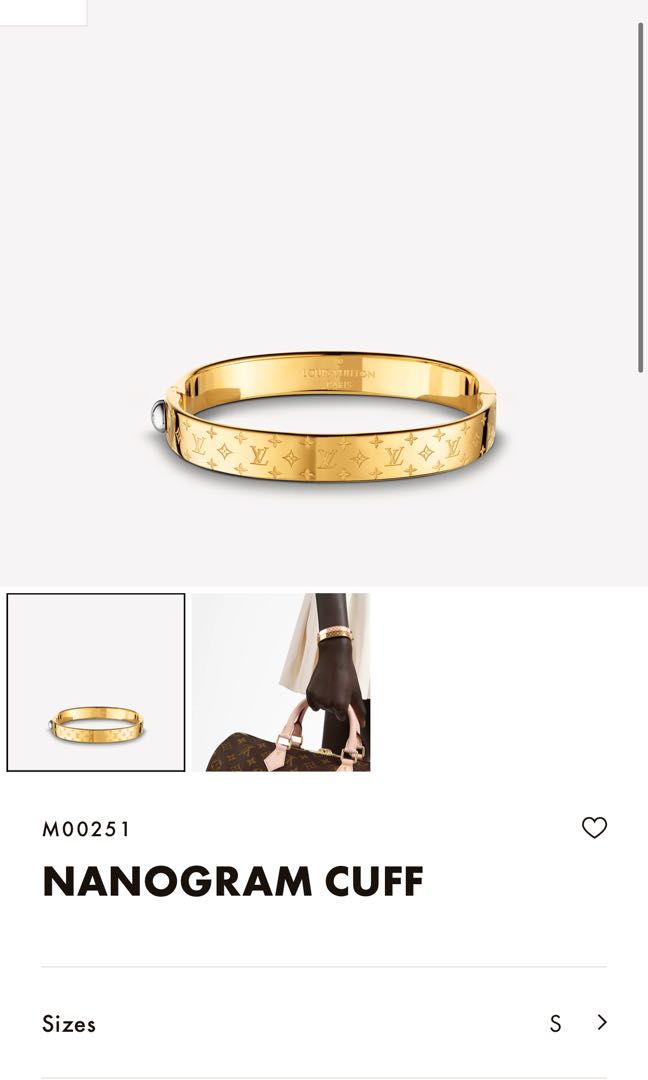 LV nanogram cuff gold, Luxury, Accessories on Carousell