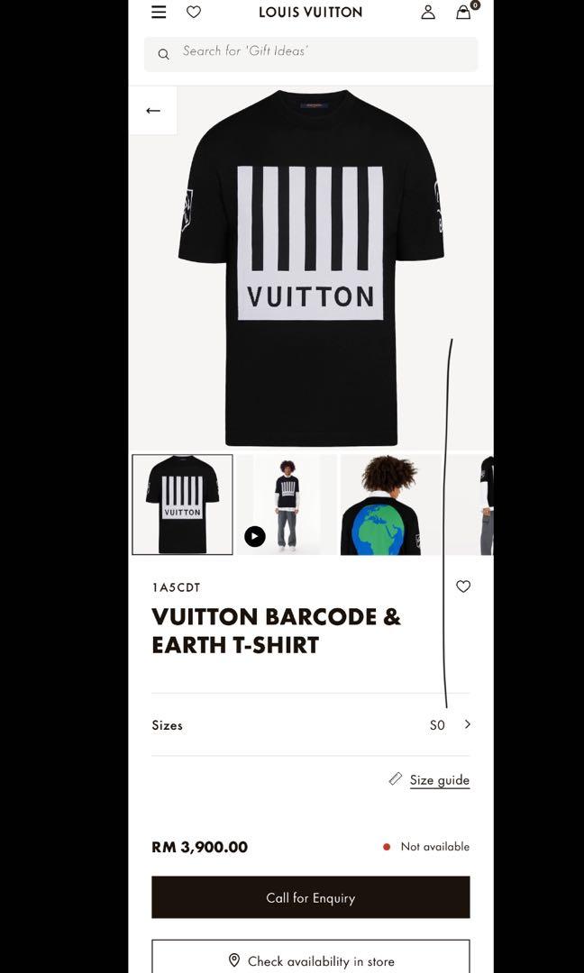 Louis Vuitton Black Barcode & Earth T-Shirt