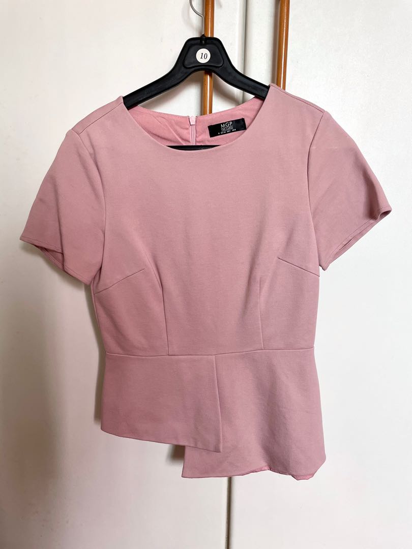 pink peplum top