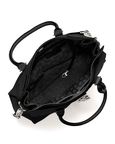 MK Michael Kors Hamilton Large Tote, Black (Category: Luxury Bags & Wallets) located in Muntinlupa City. Submitted by havilahph (Listing ID 1058807885, Image 3). Description: MK Michael Kors Hamilton Large Tote, Black Code: BP-003 Black leather Silver color hardware Top handles Chained shoulder strap Hanging luggage tag Strapped top with logo-engraved lock detail 13"H x 14"W x 6 1/4"D Condition: Like new. Used 2-3 times only for a meeting. Others