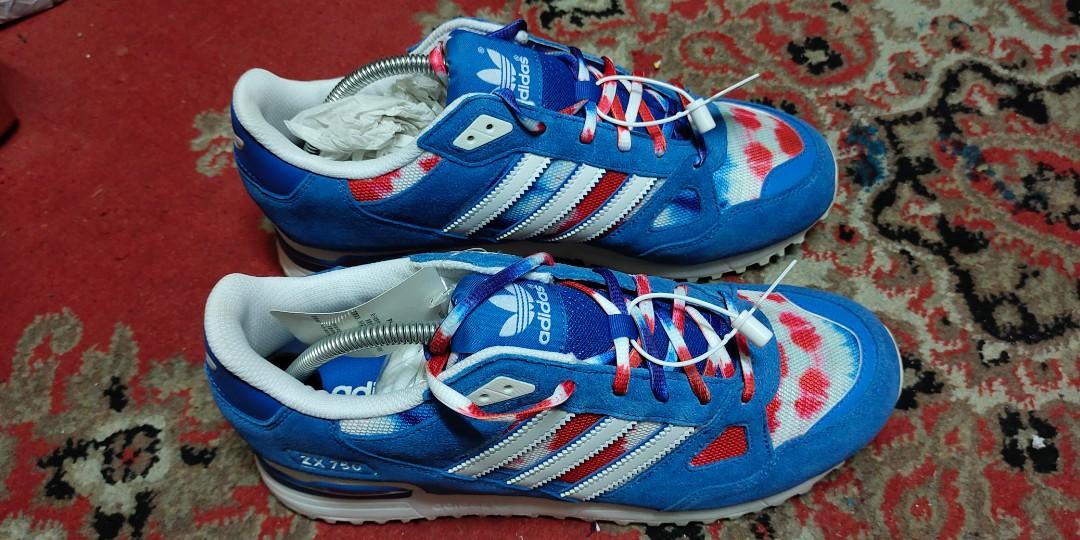 Adidas originals zx 750 shoes blue white red clearance