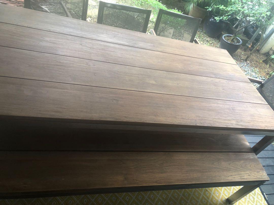 Outdoor table bench and chairs, Furniture & Home Living, Furniture