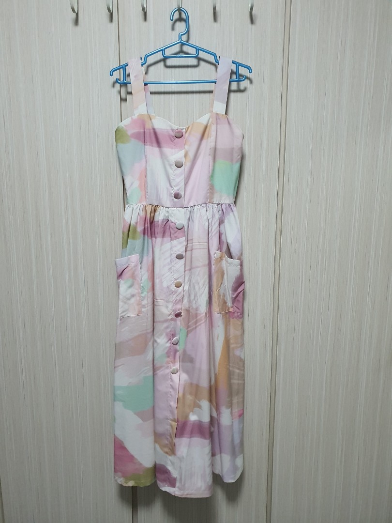 Pastel paddlepop maxi/midi dress, Women's Fashion, Dresses & Sets