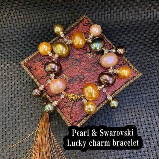 Pearl and Swarovski Lucky Charm Bracelet