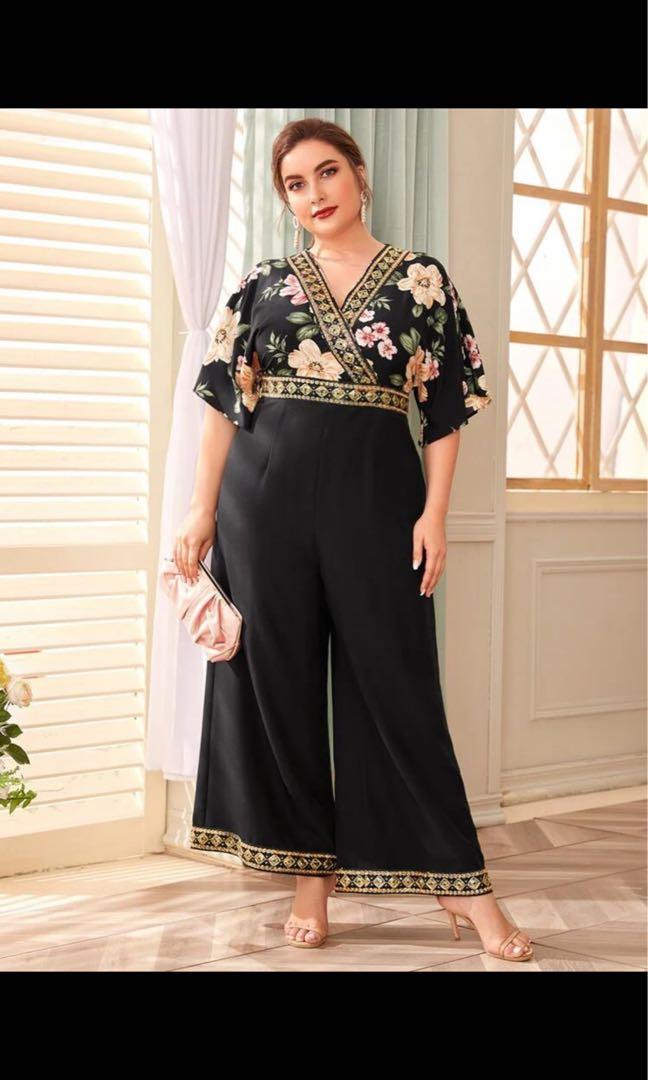 Plus size wide leg romper Clearance