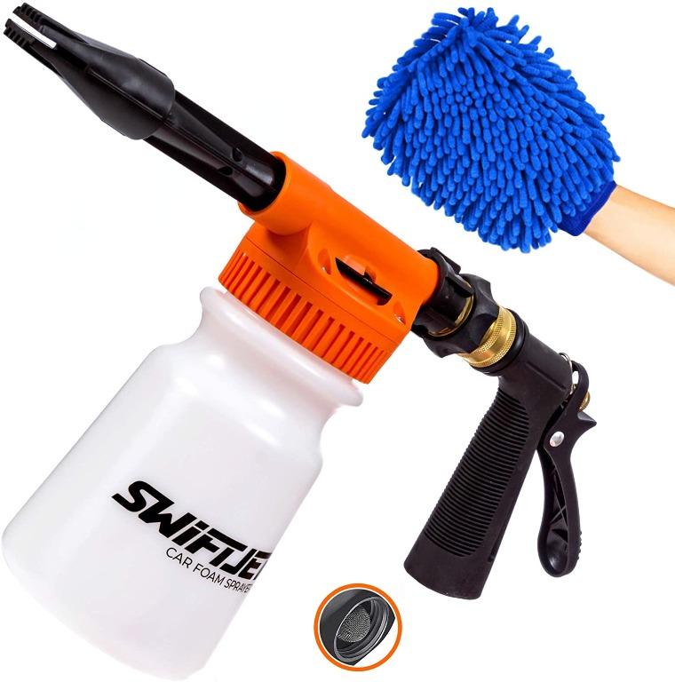 Swiftjet Car Wash Foam Gun Sprayer With Thick Suds Adjustable Water Pressure Soap Ratio Dial Foam Cannon Attaches To Any Garden Hose Foam Sprayer With Wash Mit Everything Else