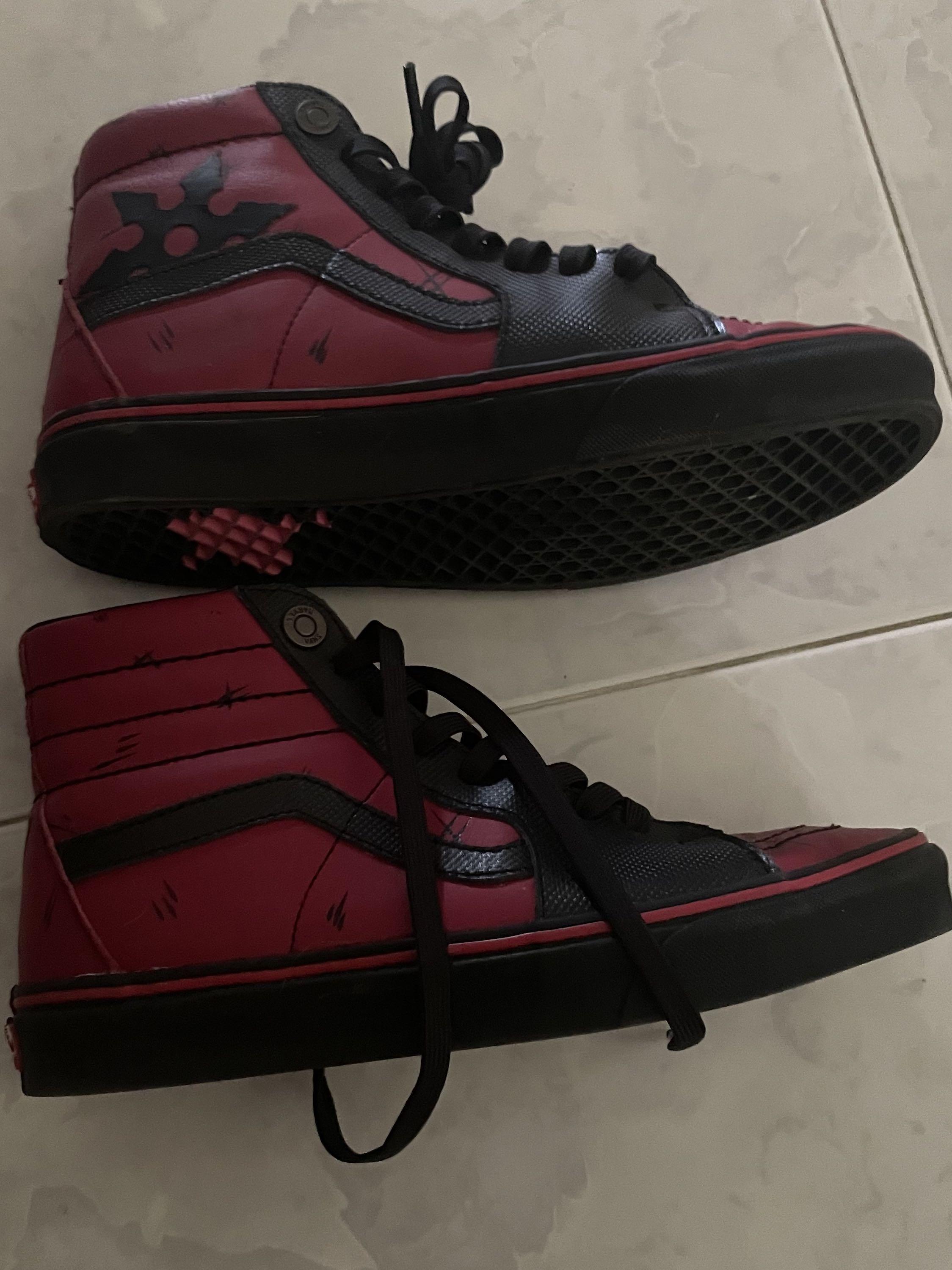 Deadpool Vans Uk Marvel Deadpool Vans Sk8 Hi Vans Marvel Uk Size 