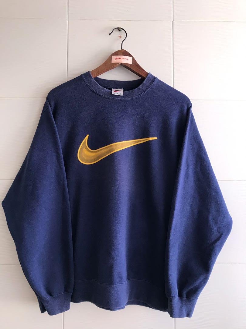 Vintage 90s nike big swoosh crewneck sweate top
