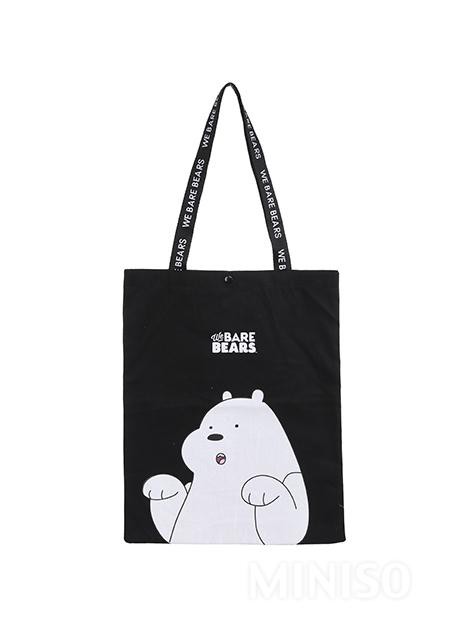 Miniso We Bare Bears Tote Bag Canvas Shoulder Bag