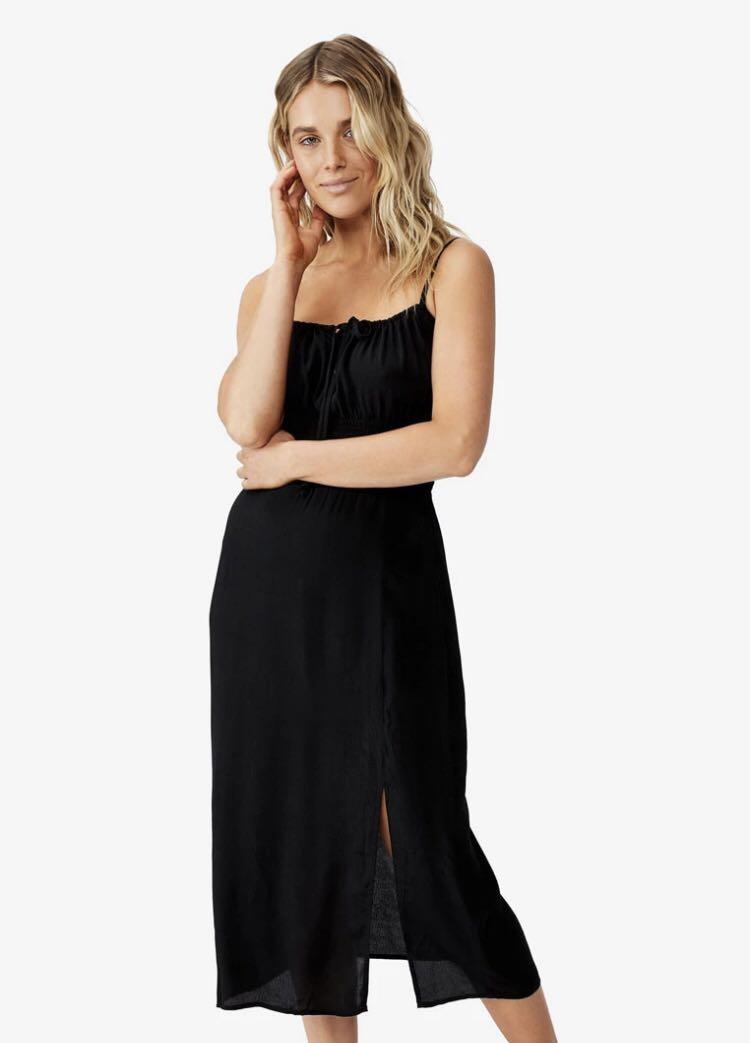 Woven melody strappy midi dress clearance