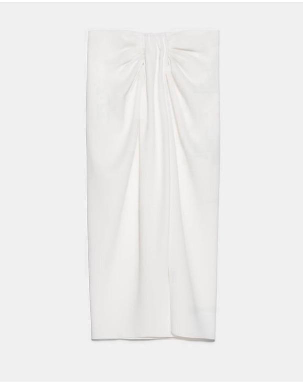 white zara skort with slits