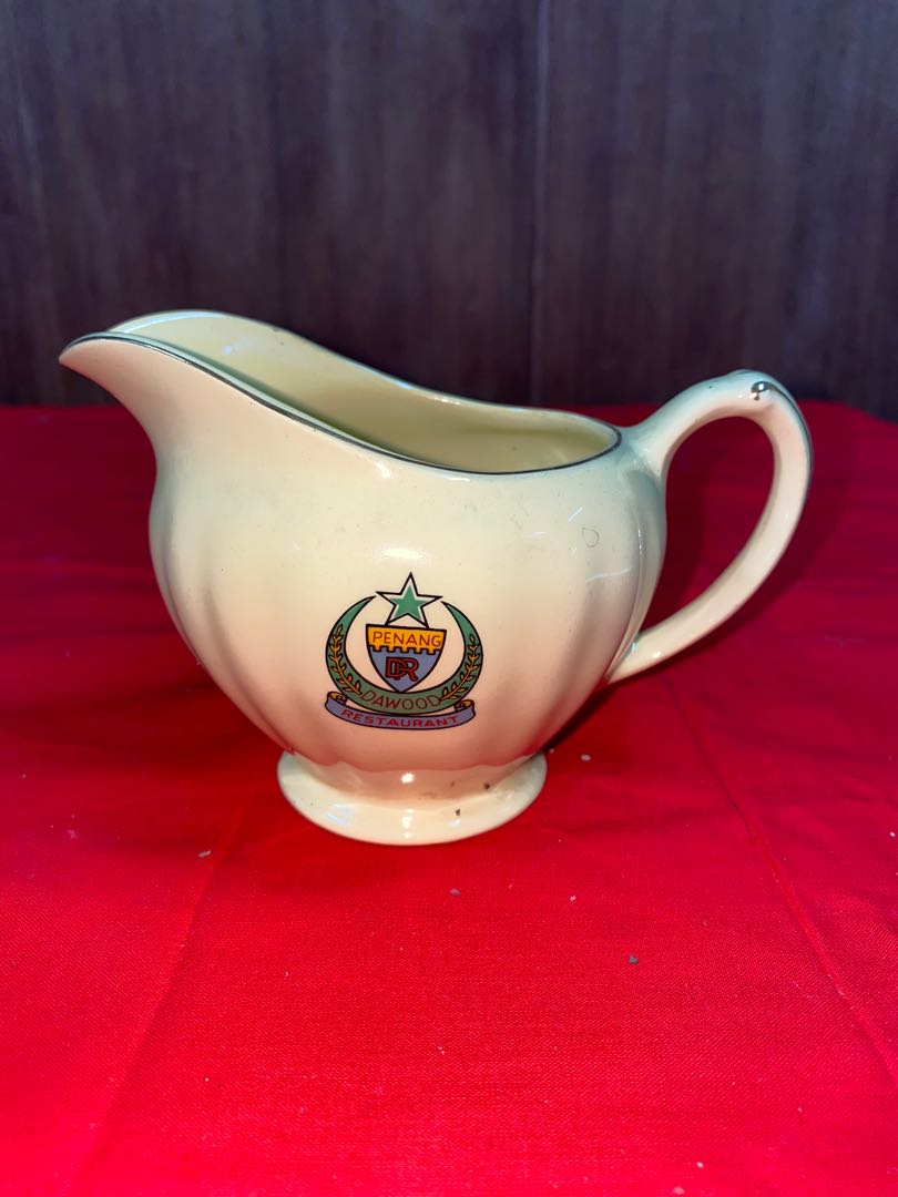 1950s J&G Meakin England Creamer Stamped Emblem Of Penang Dawood