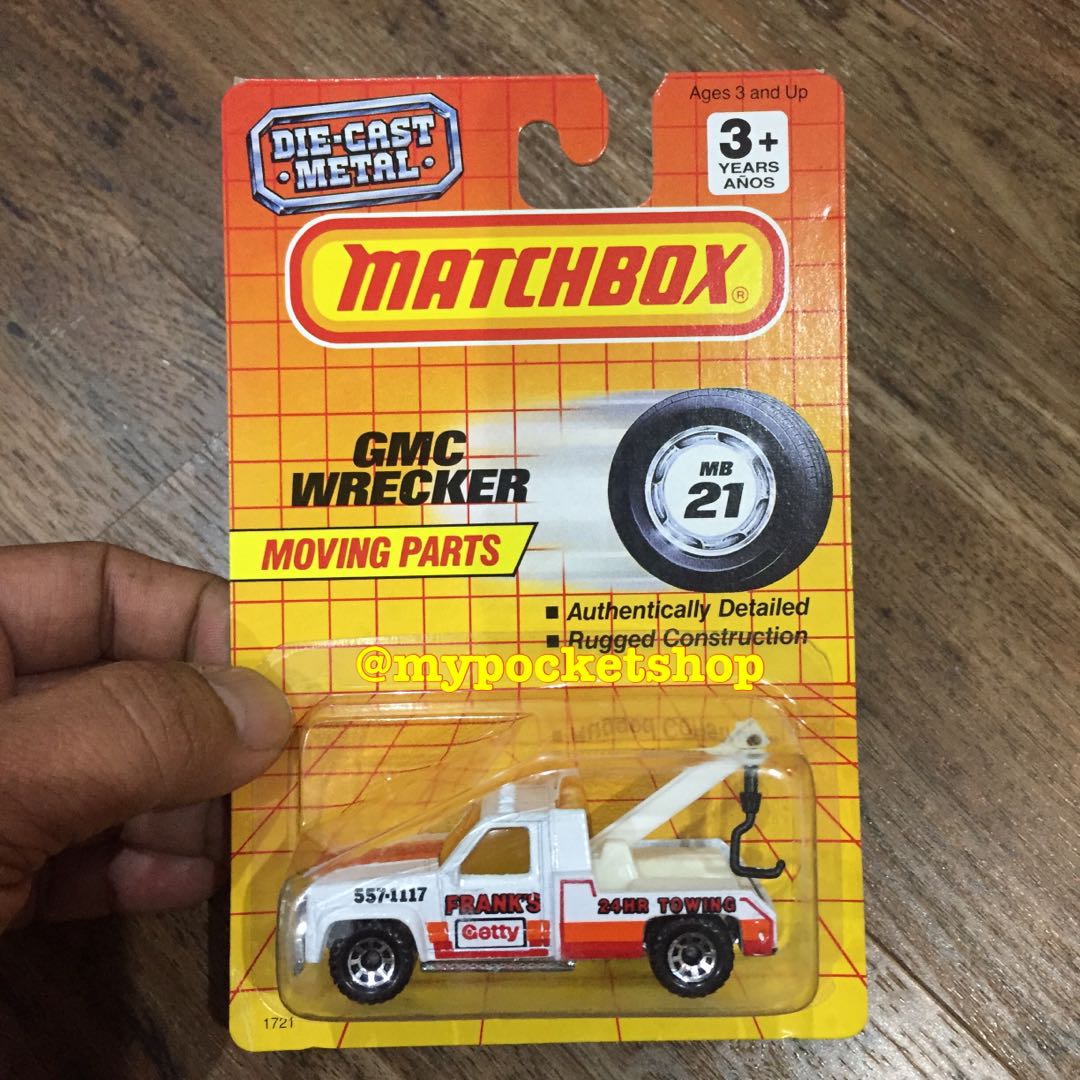 1991 Matchbox GMC WRECKER (Getty) TOW TRUCK / MBX MB 21, Hobbies