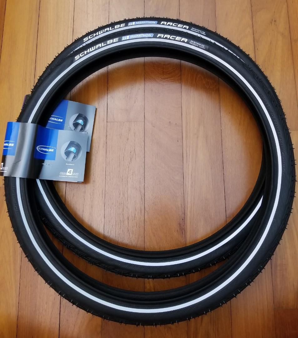 2 X Schwalbe Marathon Racer Tyres For Folding Bikes X 1 50 40 406 Bicycles Pmds Parts Accessories On Carousell