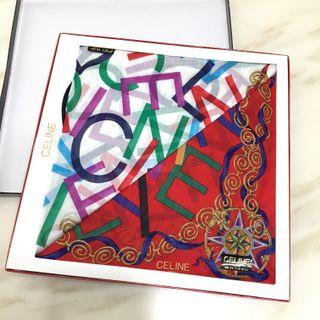 正貨未使用品 Celine Vintage scarf 純棉小方巾套裝