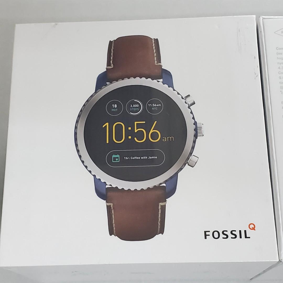 Smartwatch fossil q explorist luggage leather ftw4004 hotsell