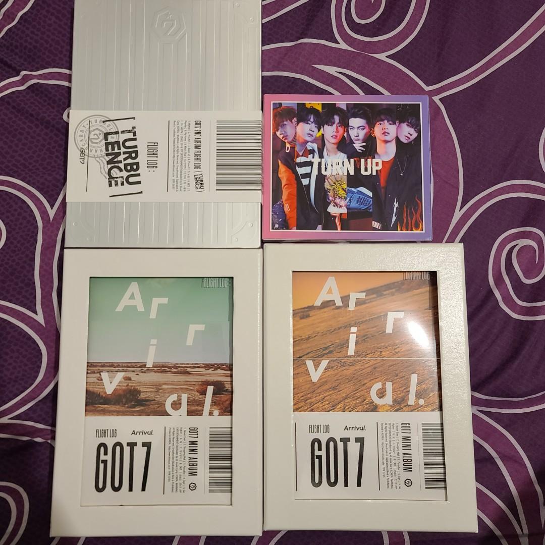 韓國男團got7 專輯 非淨專 齊小卡內容物flight Log Turbulence Arrival Turn Up 剩下2本arrival 興趣及遊戲 古董收藏 韓流 Carousell