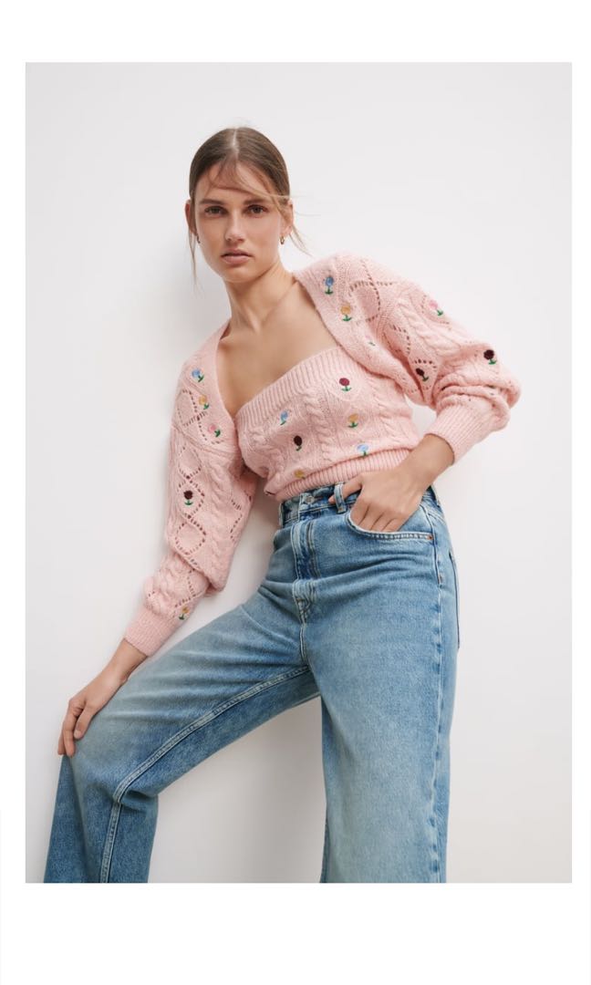 🌼 ZARA Embroidered Knit Tube Top, Women's Fashion, Tops, Blouses on  Carousell