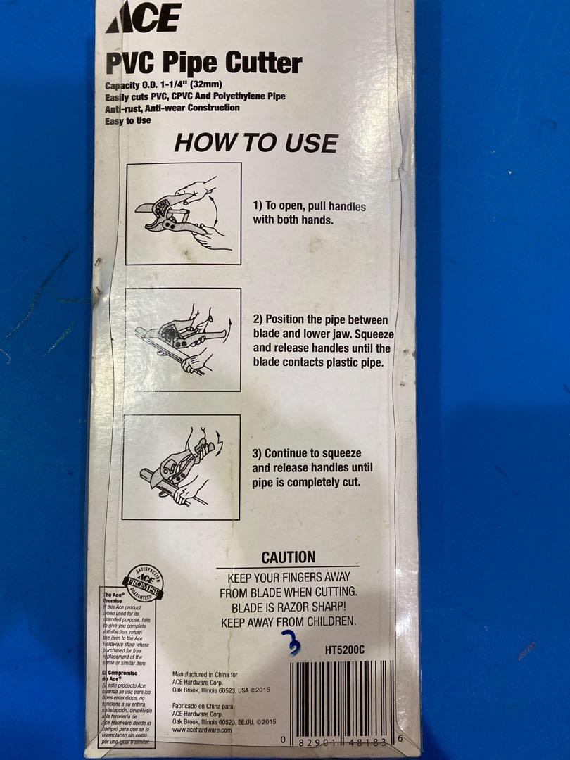 ACE PVC Pipe Cutter (32mm), Health & Nutrition, Medical Supplies & Tools on Carousell