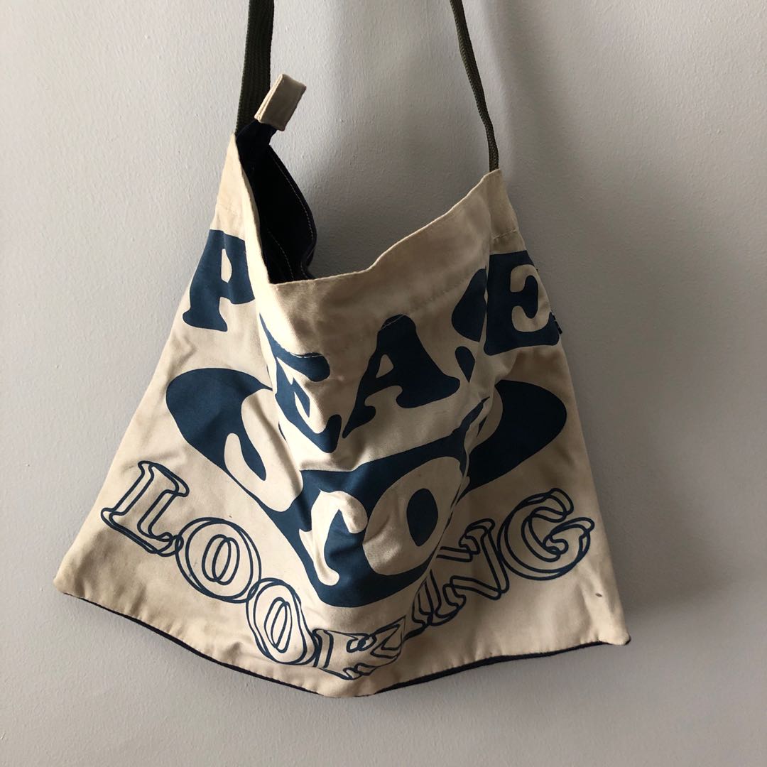 ARTWORK CANVAS SLING BAG TOTE BAG