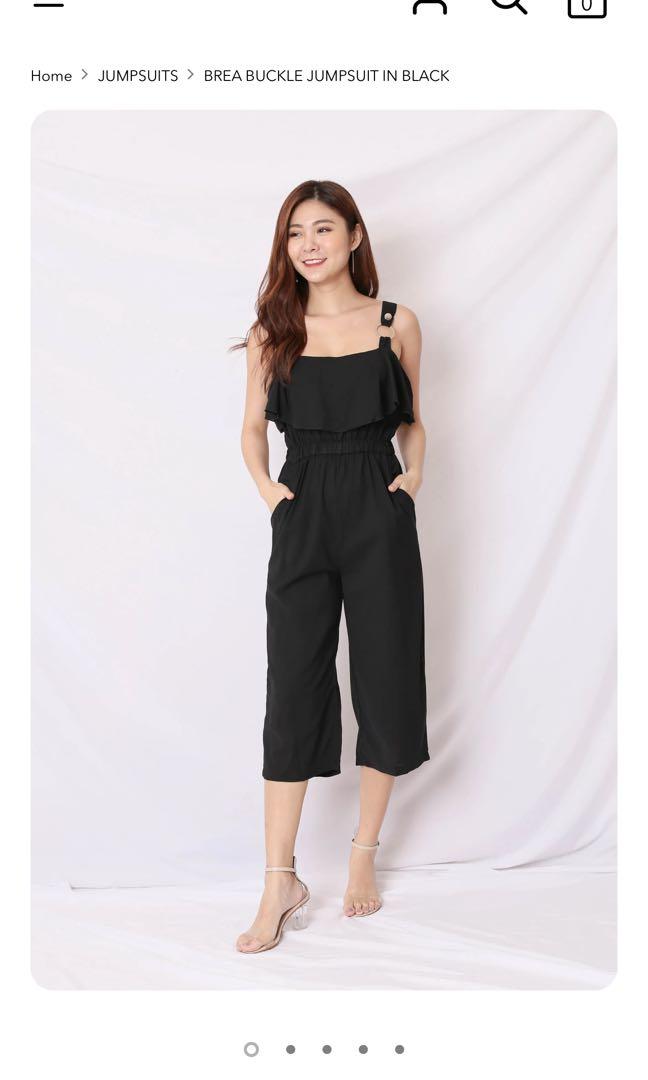 Black buckle jumpsuit hot sale