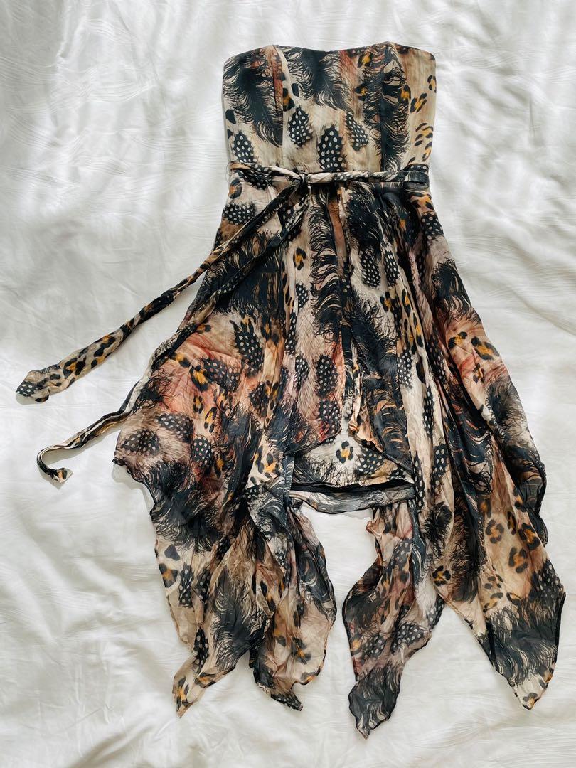 Brown feather dress clearance