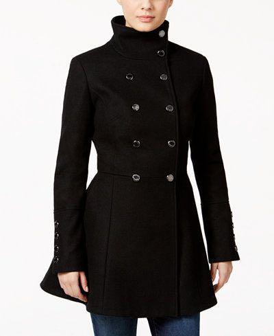 SALE* CALVIN KLEIN Black double-breasted wool trench coat dress w/  leatherette details (from Php7k), Women's Fashion, Coats, Jackets and  Outerwear on Carousell