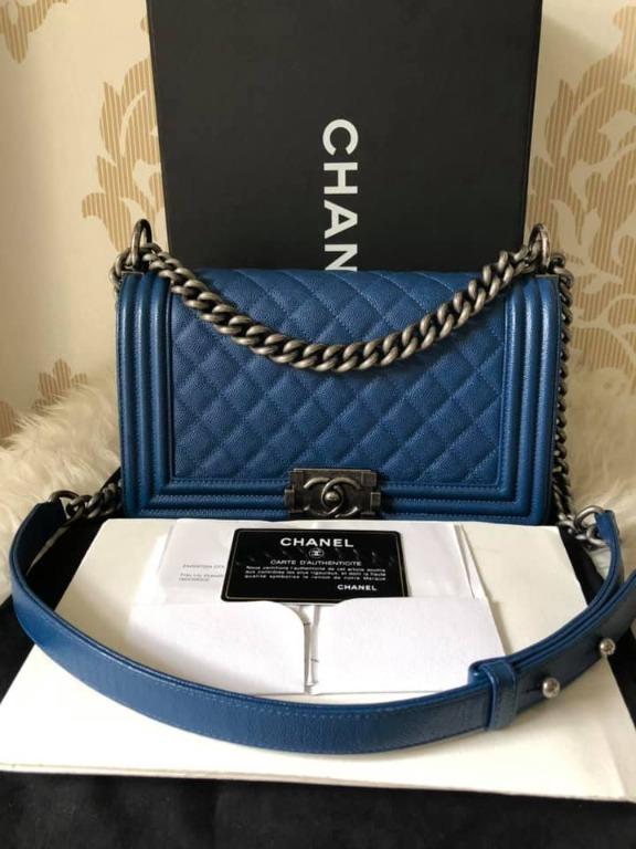 Chanel boy 25 cboy 25 blue caviar RHW 24 Barang Mewah Tas Dompet di Carousell