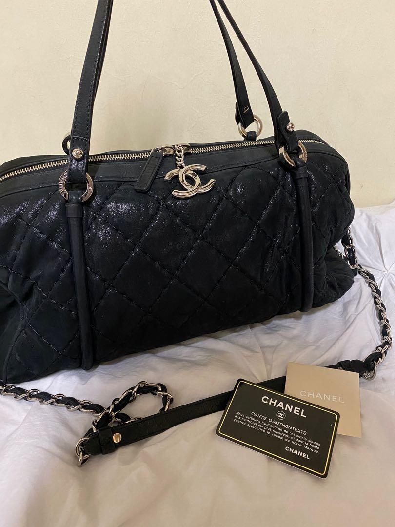 Chanel Vintage Chanel Boston Speedy Black Caviar Leather Hand Bag  