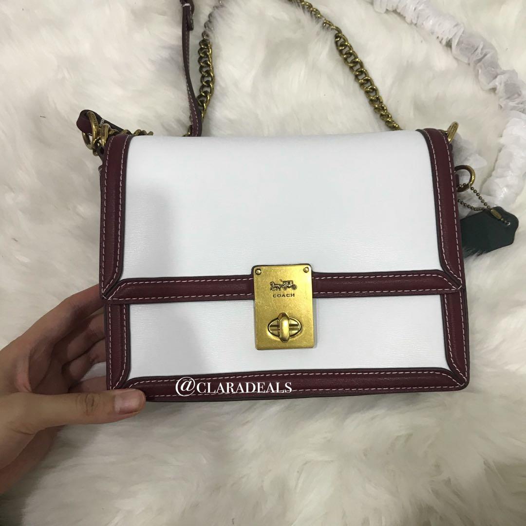 Coach Hutton Maroon White Women s Fashion Bags Wallets Shoulder Bags on Carousell